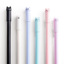 1PC Cute Kawaii Black Ink Cat Gel Pen 0.5mmCartoon Plastic Gel Pens for Writing Office School Supplies Stationery 2024 - buy cheap