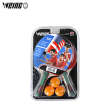 WEING 2PC Table Tennis Racket Horizontal grip Tennis Rubber Professional Long handle Ping Pong Rackets Set 2024 - buy cheap