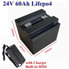 24V 60Ah Waterproof Lifepo4 lithium battery pack with 80A BMS  for scooter bike Tricycle Solar Backup power supply +5A charger 2024 - buy cheap