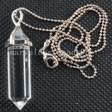 Free Shipping Beautiful jewelry Clear Crystal Hexagonal Pointed Reiki Chakra Pendant Necklace wich Chain 1Pcs MC3277 2024 - buy cheap