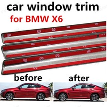 Accesorios de decoración de ventana de coche sin columna para BMW X6, embellecedor de alféizar de acero inoxidable 2024 - compra barato
