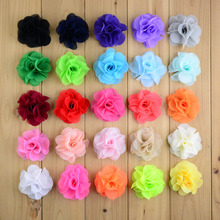 2.56Inch Neon Chiffon Hair Flowers 500pcs/lot Summer Sytle Flat back For Girls Headband Kids Hair Beauty accessories MH88 2024 - buy cheap