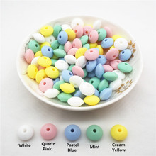 Chengkai 100pcs 12*7mm Silicone Lentil Beads DIY Baby Teether Pacifier Dummy Abacus Chewing Jewelry Making Toy Candy Color Bead 2024 - buy cheap