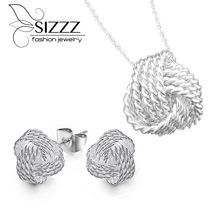 Jewelry Sets Hot Sale Boys New Wholesale Fashion Jewelry Set 925 Sterling Necklaces & Earrings Valentine's Day Gifts Bridal 2024 - buy cheap