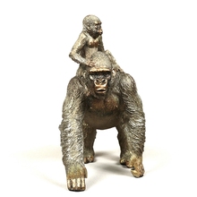 Handmade Silverback Gorilla Statue Resin Father and Son Ape Sculpture Wild Animal Love Craft Decoration Ornament Gift for Mother 2024 - buy cheap