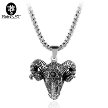 Collar decorativo Punk euroamericano para hombre y mujer, colgante de cabeza de oveja con hexagrama, suéter y accesorios de la joyería 2024 - compra barato