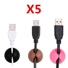 5pcs/lot Hard Plastic Cable Black Wire Organizer Clip Tidy USB Charger Cord Holder for desktop Cable Fixed clamp cable winder 2024 - buy cheap