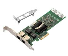 Tarjeta de red Ethernet PCI-E X4 Gigabit de doble puerto, controlador adaptador LAN de 10/100/1000Mbps con cable 82576 EB/GB E1G42ET 2024 - compra barato