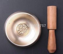 Бесплатная доставка, тибетская буддийская миска HAKRA для исцеления, Поющая чаша с молотком, 3,7 дюймов, звук, винтажный диаметр, подарок, искусство, медь, бронза 2024 - купить недорого