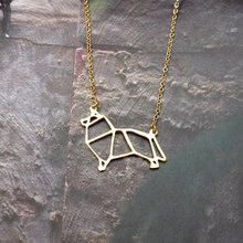 Colar personalizado dourado e prata, colar com pingente de animal origami 2024 - compre barato