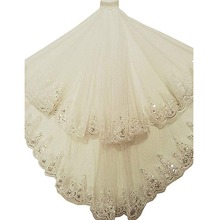 2018 Cheap Wholsale Two Layears White Ivory Bridal Veil Short Tulle Veils Wedding Accessories 2024 - buy cheap