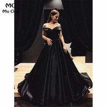 In Stock Off Shoulder Prom Pageant Dresses with Pockets Short Sleeve Evening Gown wedding Party Dress Prom Dress for women 2024 - buy cheap