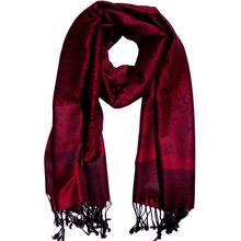 Pashimina Scarf Silk Paisley Jacquard Autumn Warp Winter Shawl Cashmere Hijab Long 2 Tones Soft High Quality Gift Wine 2024 - купить недорого