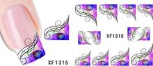 2sheets DIY Polish Decorations Beauty Charm Blue Flower Nail Art Stickers Decals Full Wraps Foils Manicure Decorations XF1315 2024 - buy cheap