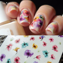 1 sheet Gradient Nail Water Decals Transfer Stickers Colorful Purple Fantacy Flowers Nail Art Sticker Tattoo Decals DS255 2024 - buy cheap