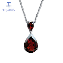 TBJ,new Natural Mozambique Red garnet gemstone water drop pendant in 925 sterling silver jewelry with chains and gift box 2024 - buy cheap