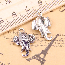 96pcs Charms For Jewelry Making elephant head 22x16mm Antique Silver Plated Pendants DIY Tibetan Silver Bracelet Necklace 2024 - buy cheap