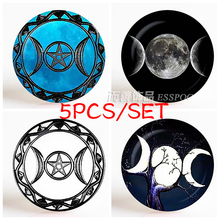 5PCS/SET Triple Moon Goddess Sign 25MM Glass Dome Cabochon Religions Making Jewelry Necklace Keychain Accessories Gift 2024 - buy cheap