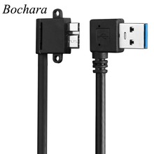 Bochara-Cable Micro USB 3,0 de 90 grados, Cable USB 3,0 tipo A macho A Micro USB 3,0 macho, lámina + trenzado blindado para HDD 2024 - compra barato