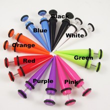 ZLDYOU 6/8mm Candy Color Fake Ear Tapers Expander Tragus Ear Plug Earring Flesh Tunnels Body Jewelry Acrylic Piercing 2024 - buy cheap