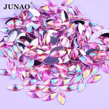 JUNAO 5*10 мм 7*15 мм Розовый AB кристалл с плоским основанием Стразы «лошадиный глаз» Акриловые драгоценные камни Клей бусины не соответствуют стандартам рукоделия 2024 - купить недорого