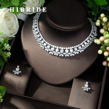 HIBRIDE Super Luxury Bridal AAA CZ Jewelry Set White Color African Wedding Cubic Zirconia Beads Jewelry Sets for Brides N-1036 2024 - buy cheap