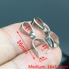 10pcs Stainless Steel Pinch Clip Bail Clasp Dangle Charm Bead Pendant Connector Findings Gold Dull Silver Tone Jewelry Making 2024 - buy cheap