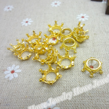 130 pcs Charms Imperial crown Pendant  Gold color  Zinc Alloy Fit Bracelet Necklace DIY Metal Jewelry Findings 2024 - buy cheap