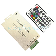 Controlador infravermelho sem fio led rgb, controlador de alumínio com 4 teclas, fácil de usar, 12v a 24v, 12a