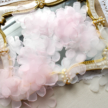 100 Pcs/Lot Pink white lace trim patch applique lace fabric Wedding dress DIY  flowers bride hair veil clothes decoration serger 2024 - buy cheap