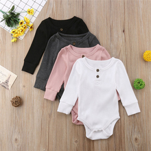 Newborn Girl Bodysuits Casual Knitted Long Sleeve Jumpsuit Buttons O Neck Bodysuit Playsuit Infant Baby Clothes Girls Outfits 2024 - buy cheap