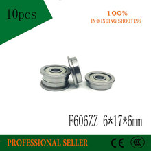 F606ZZ Flange Bearing 6x17x6 mm ABEC-1 ( 10 PCS ) Flanged F606 Z ZZ Ball Bearings 2024 - buy cheap