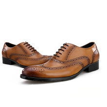 Качественные черные/коричневые оксфорды, мужские свадебные туфли, деловая обувь из натуральной кожи, мужская обувь 2024 - купить недорого