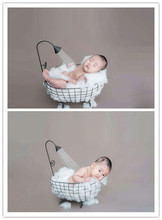Cesta de ferro chuveiro banheira novidade fotografia recém-nascido adereços infantil tiro photo studio posando fotografia adereços 2024 - compre barato