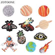 ZOTOONE Planet Patches astronaut Stickers Diy Iron on Clothes Heat Transfer Applique Embroidered Applications Cloth Fabric G 2024 - buy cheap
