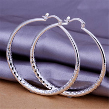 Brincos redondos para casamento feminino fofos 5cm cor de prata joias retrô clássicas egia 2024 - compre barato