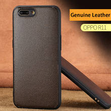 Genuine Leather phone case For OPPO R11 case Diamond texture all-inclusive phone shell For OPPO R9 R9s R11 R11s Plus cover 2024 - buy cheap