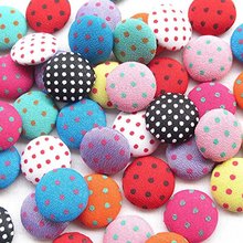 30pcs 15MM Polka Dot Flatback Fabric Covered Button Scrapbooking Craft (Multi-color) 2024 - buy cheap