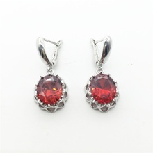 Red Garnet 925 Sterling Silver Jewelry Dangle Earrings For Women Free shipping 2024 - buy cheap