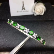 KJJEAXCMY fine jewelry 925 pure silver inlaid natural diopside Bracelet support inspection 2024 - buy cheap