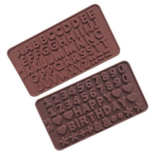 Numbers English letters Silicone Chocolate Mold DIY Candy Bar Mould Happy Birthday Fondant Molds Cake Decorating Tools 2024 - buy cheap