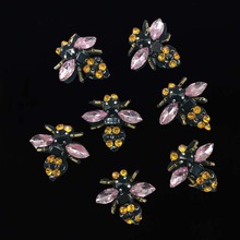 Costura em aplique artesanal de abelha, aplique de abelha bordada de pedras 2024 - compre barato
