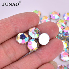JUNAO 6 8 10 12 14 20mm Crystal AB Rhinestones Round Crystals Beads Glue Flatback Strass Non Sewing Acrylic Stones for Clothes 2024 - buy cheap