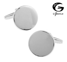 iGame Factory Price Retail Men's Cufflinks Brass Material Enravable Round Design Cuff Links 2023 - buy cheap