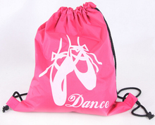 Популярные розовые и черные дешевые туфли-пуанты, балетки с принтом для танцев, милые детские танцевальные сумки/балетная сумка для девочек 2024 - купить недорого