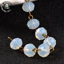 Imitation Jade White Glass Abacus Beads Chains for Necklaces Bracelets Making DIY Antique Bronze Gunmetal Chain 1m /Strand 39.3" 2024 - buy cheap