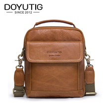 DOYUTIG Business Men Genuine Leather Crossbody Bags Male Fashion Real Cow Leather Shoulder Bags Square Flap Fashion Bags G137 2024 - buy cheap