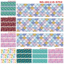 10yards -different sizes -colorful fish scales pattern ribbon printed Grosgrain ribbon DIY 2024 - buy cheap