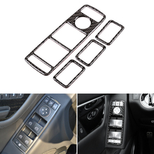 Car Carbon Fiber Interior Window Lift Switch Button Frame Cover Trim For Mercedes Benz W204 A B C E CLA GLA GLE GL ML Class 2024 - buy cheap