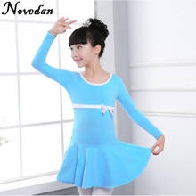 Cotton Bow Short & Long Sleeve Ballet Dance Dress Children Kids Girls Gymnastics Dance Leotard Dancewear 2024 - buy cheap
